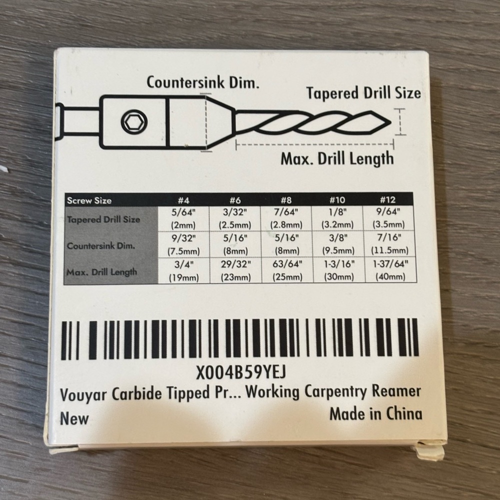 Tapered Countersink Drill Bit Set Carbide-tipped for woodworking
5-Pieces - Picture 5 of 14